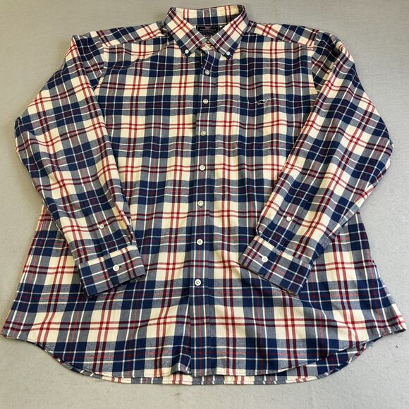 Vineyard Vines Plaid Button Down Shirt Mens XXL Blue Red Casual Slim Fit Tucker - Picture 1 of 7